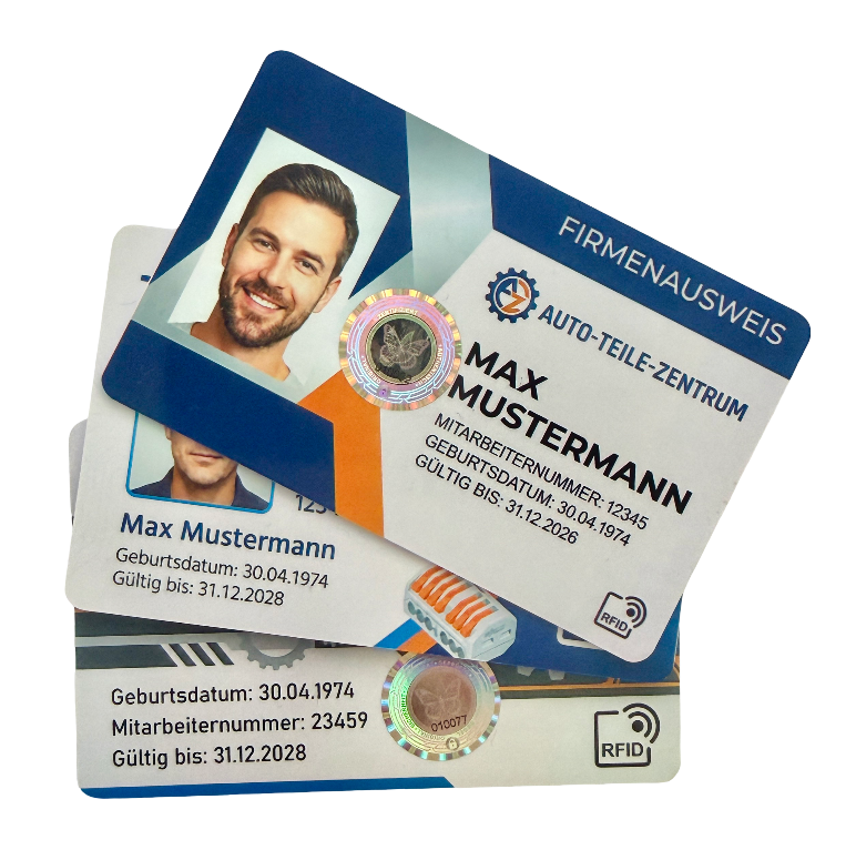 RFID Ausweiskarte "Secure Access" 13,56 MHz (Mifare kompatibel) NFC Card FM1108 + Hologramm-Schutz
