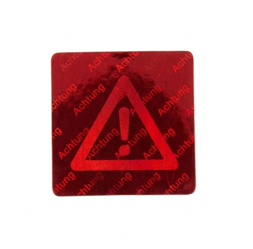 "Achtung" 3D Hologramm Aufkleber Rot Warnschild