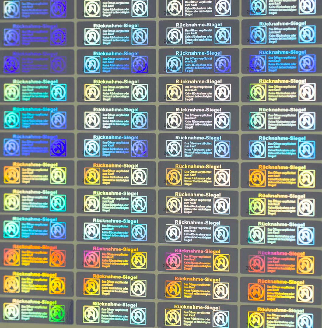 (klein bis 100 mm²) voll personalisierter 3D Hologramm Sticker/Siegel rechteckig