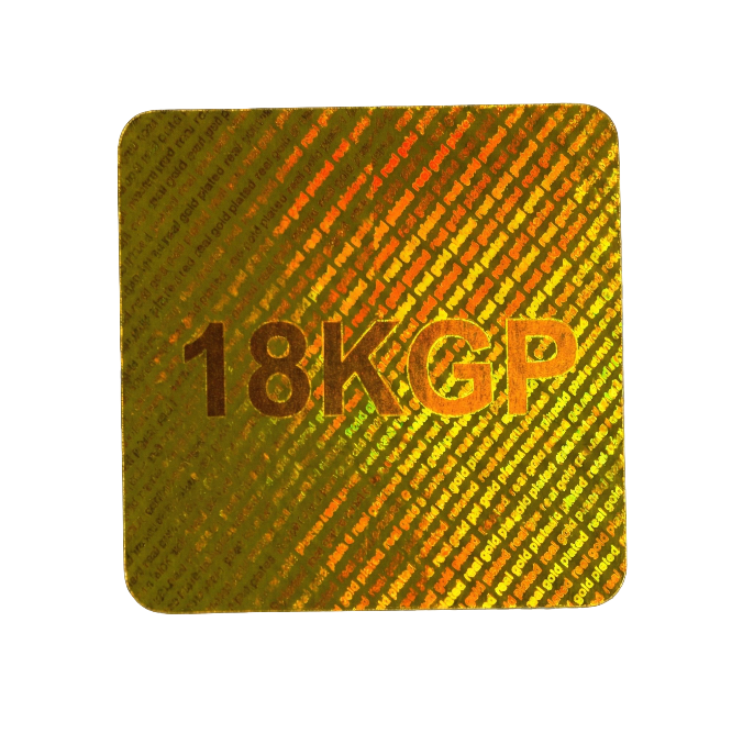 "18KGP" 3D Hologramm Aufkleber Gold für Schmuck oder Münzen
