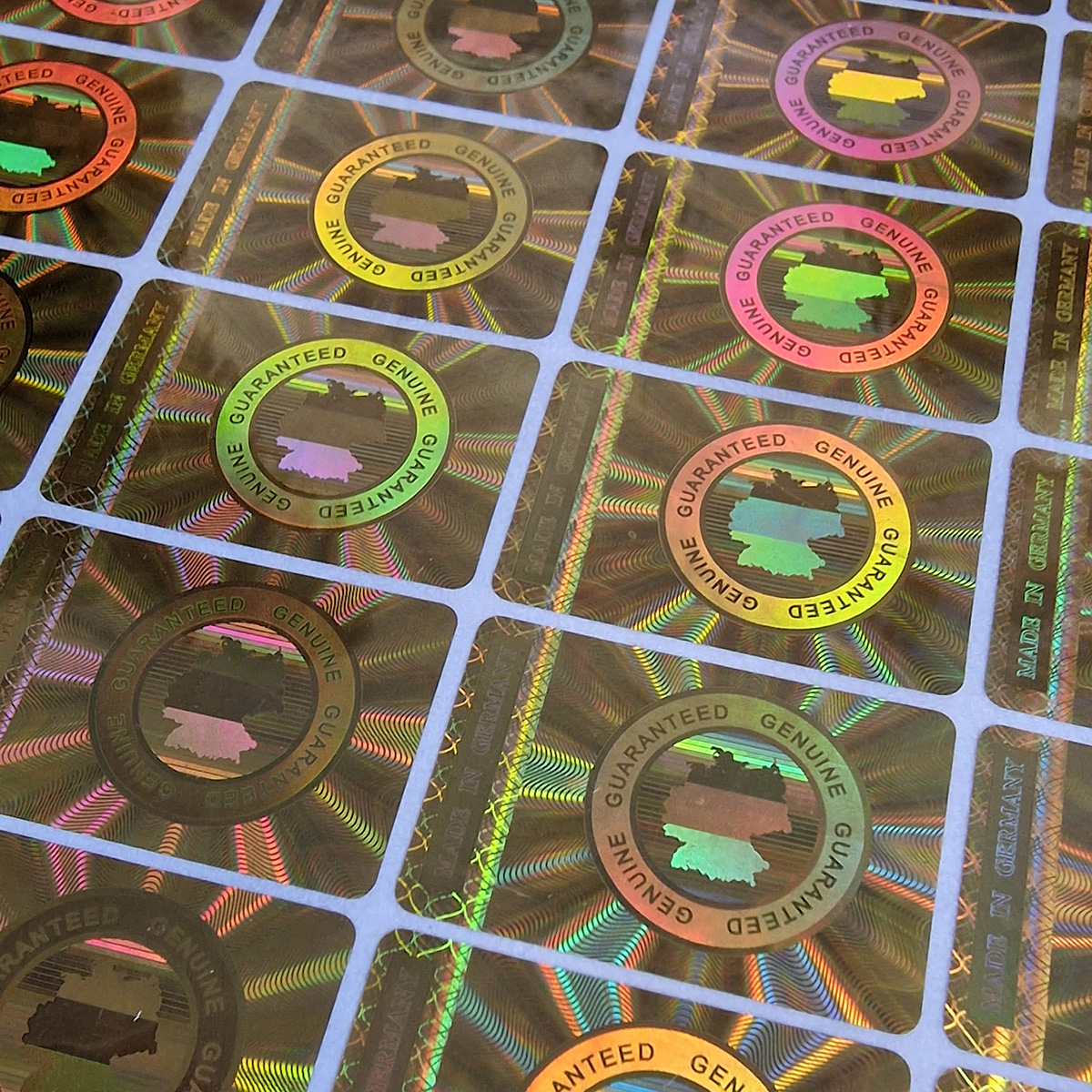 "Made in Germany" 3D Hologramm Siegel 30 x 20 mm Gold