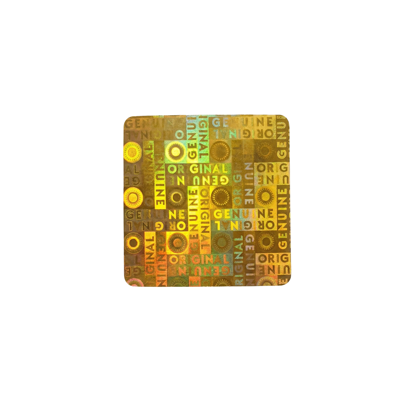 "Genuine" 3D Hologramm Sicherheitssiegel 25x25 mm Gold