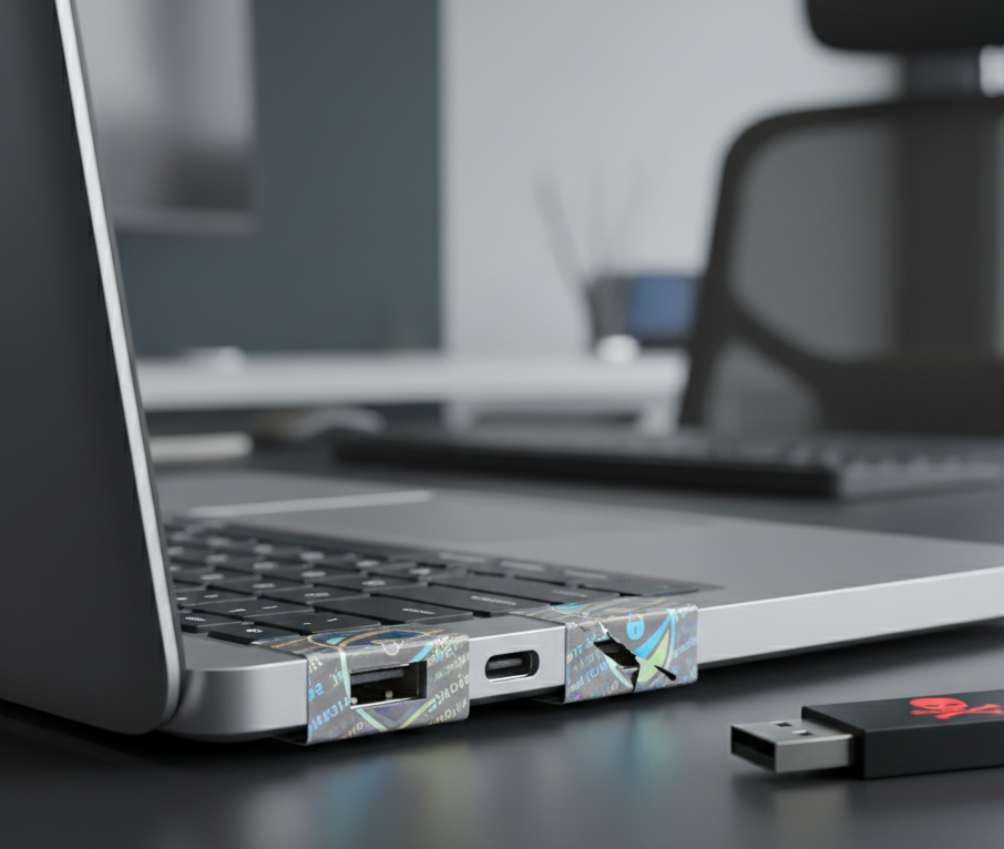 Die Lücke in der Firewall: Warum Sie USB-Ports und Laptops physisch versiegeln sollten