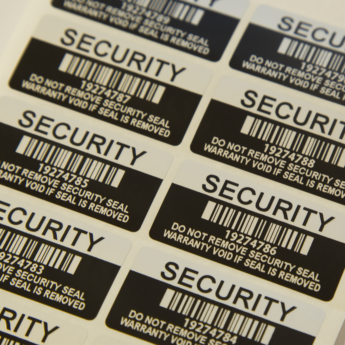 Garantiesiegel Security Seal 40x20 mm mit Barcode