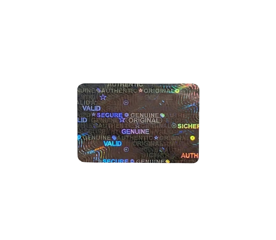 "Sicher" 3D Hologramm Sicherheitssiegel 30x20 mm Silber