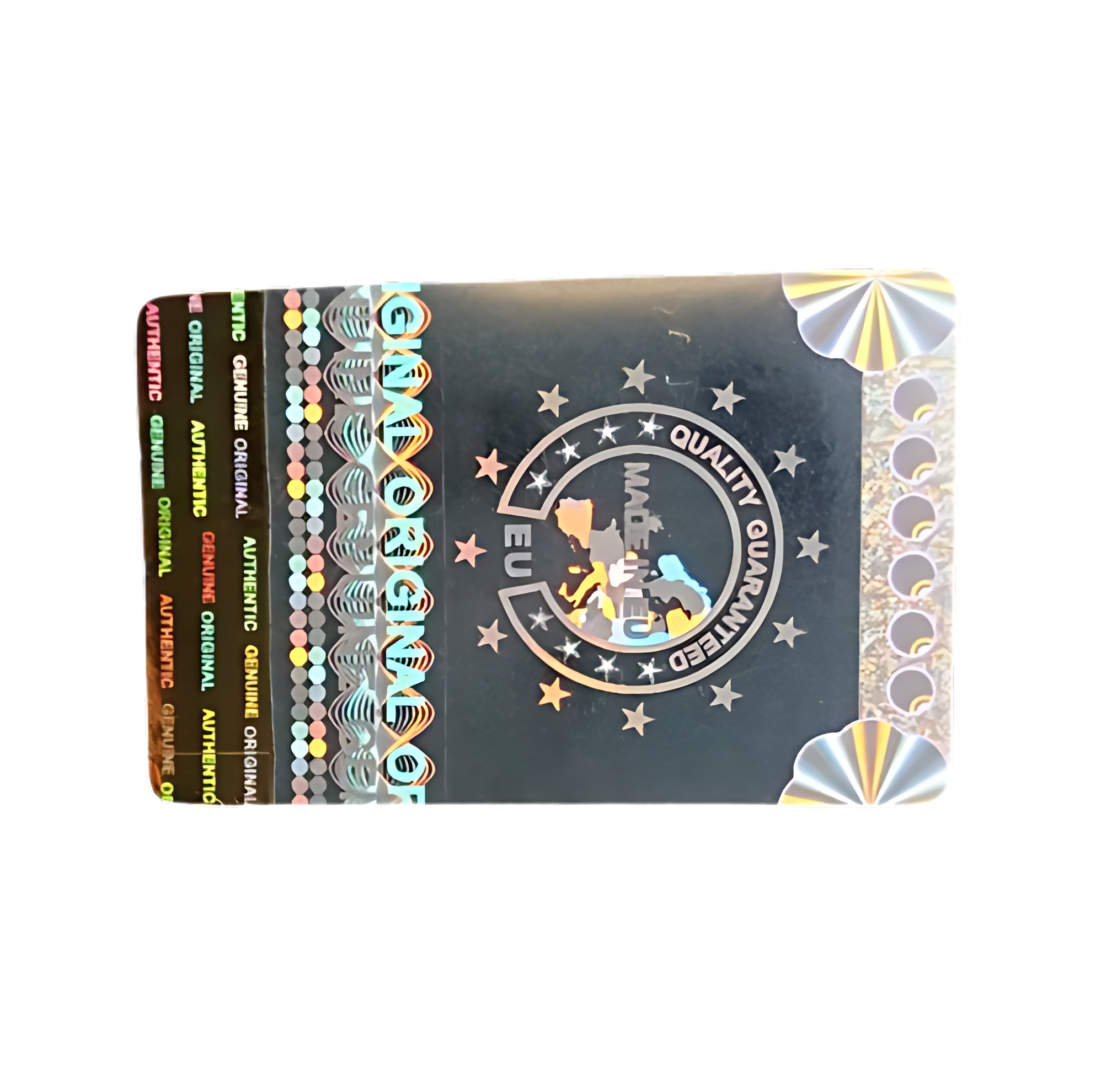 "Made in EU" 3D Hologramm 2-farbig gold/silber