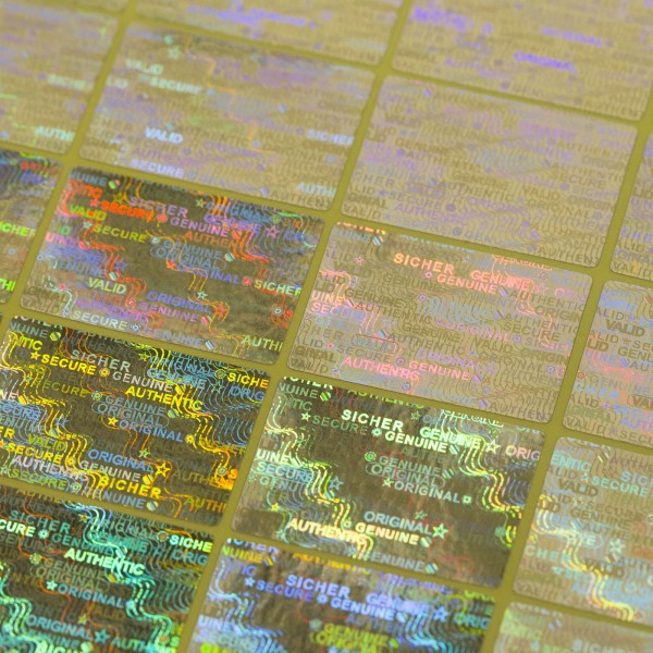 "Sicher" 3D Hologramm Sicherheitssiegel 30x20 mm Silber