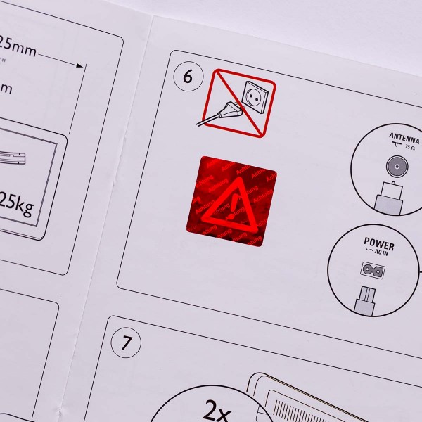 "Achtung" 3D Hologramm Aufkleber Rot Warnschild