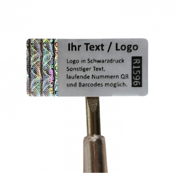 3D Hologramm Siegel 25x12 mm mit eigenem Logo und Text